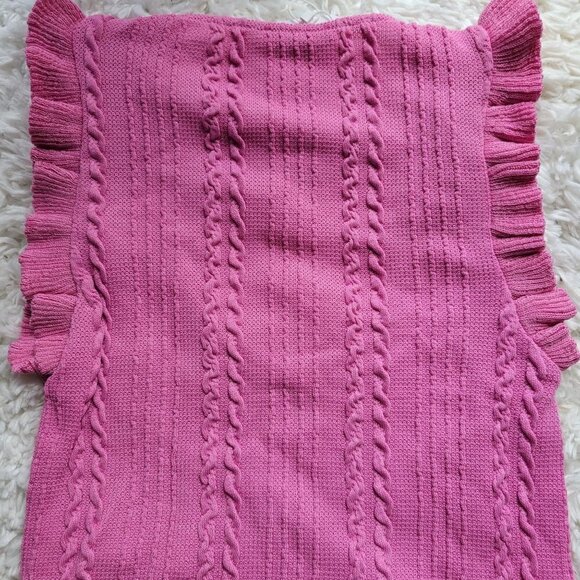 ZARA Sleeveless Ruffle Knit Tank Top Women Size L - Picture 4 of 9